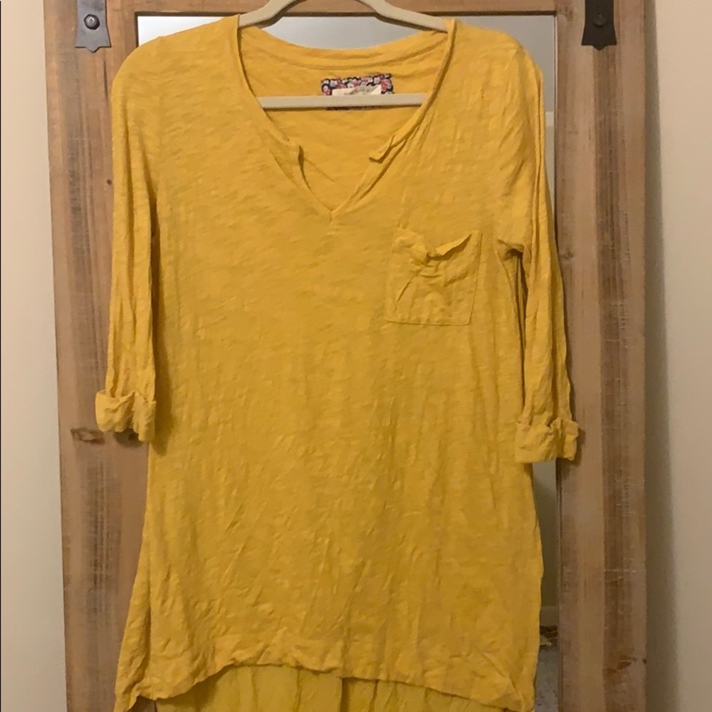 Anthropologie Pure+Good Split Neck 3/4 sleeve, S
